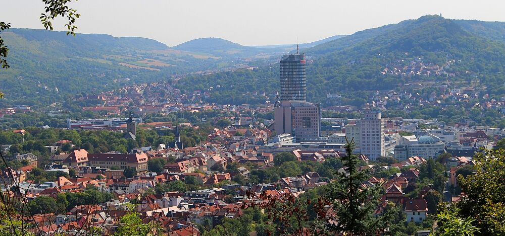 Ansicht von Jena vom Landgrafen aus - Stadt im Wald Ansicht von Jena