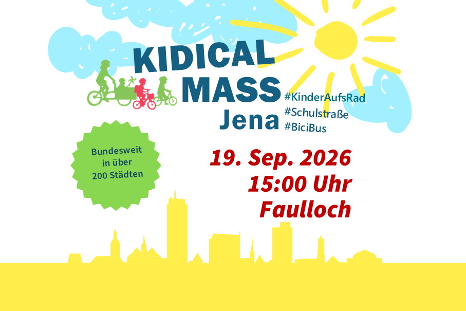 Kidical Mass am 19. September um 15 Uhr im Faulloch in Jena