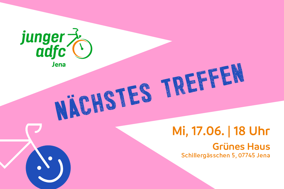 grafisch gestaltete Information über das nächste Treffen am 17.6. um 18 Uhr im Grünen Haus